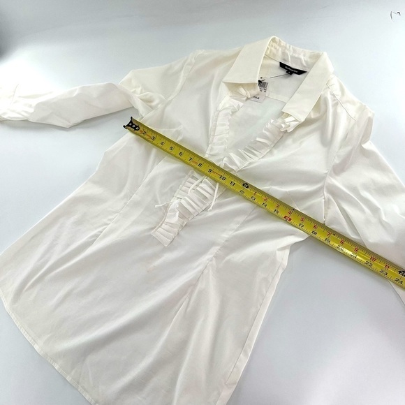 Fashionista White Long sleeves Blouse Size L Vintage made in USA - Picture 7 of 14